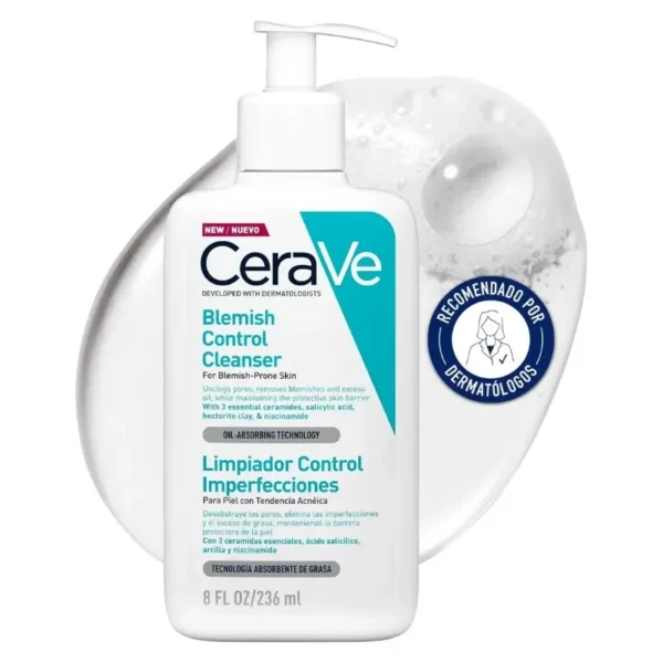 CeraVe Blemish Control Cleanser 236ml – Face Wash for Acne & Blemish-Prone Skin with 2% Salicylic Acid, Niacinamide & Ceramides