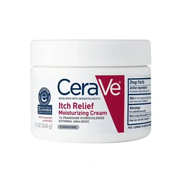 CeraVe Anti Itch Cream – Moisturizing Relief for Itchy Skin, Sunburn, Insect Bites & Minor Irritations – 340g