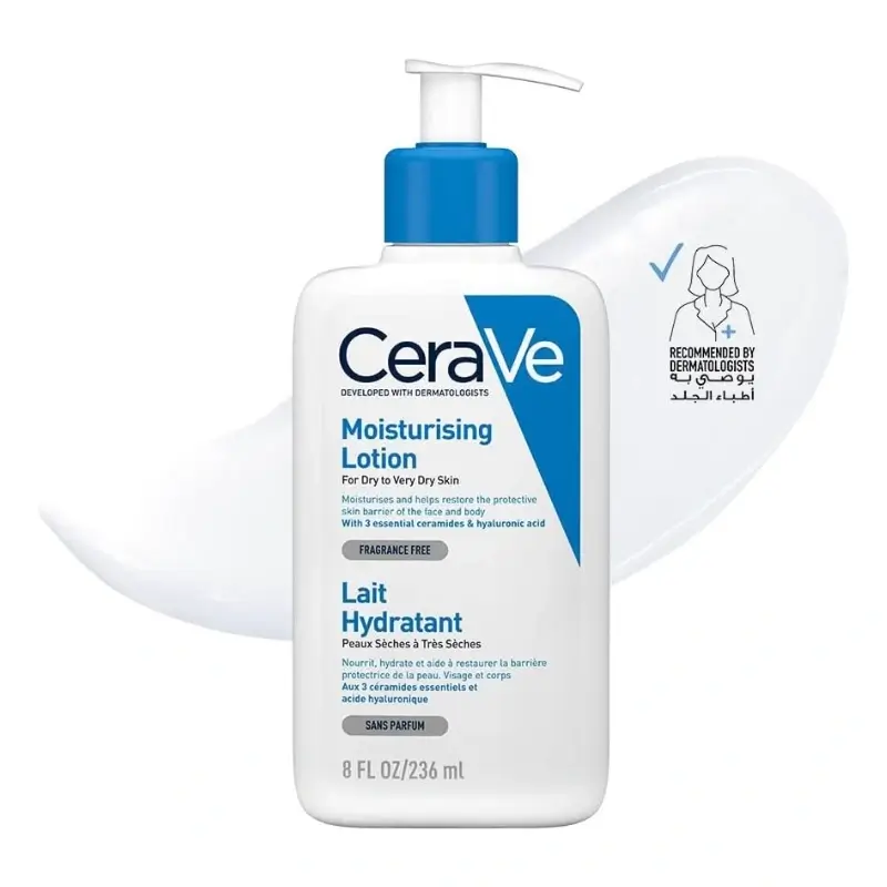 Cerave Moisturizing Lotion 236ml bottle for normal to dry skin