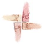 Three shades of blush and powder from DIOR BACKSTAGE GLOW FACE PALETTE - 004 Rose Gold on a white background.