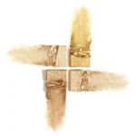 A gold powder cross on a white background, representing the Dior Backstage Glow Face Palette - 003 Pure Gold.