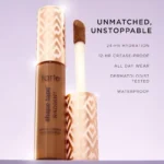 Tarte All Day Liquid Foundation in Medium next to full-size Tarte Shape Tape Concealer in 20B Light, showcasing both products.