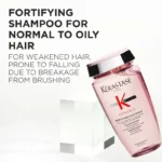 Kérastase Genesis Bain Hydra-Fortifiant Shampoo 250ml for normal to oily hair, promoting strength and hydration.
