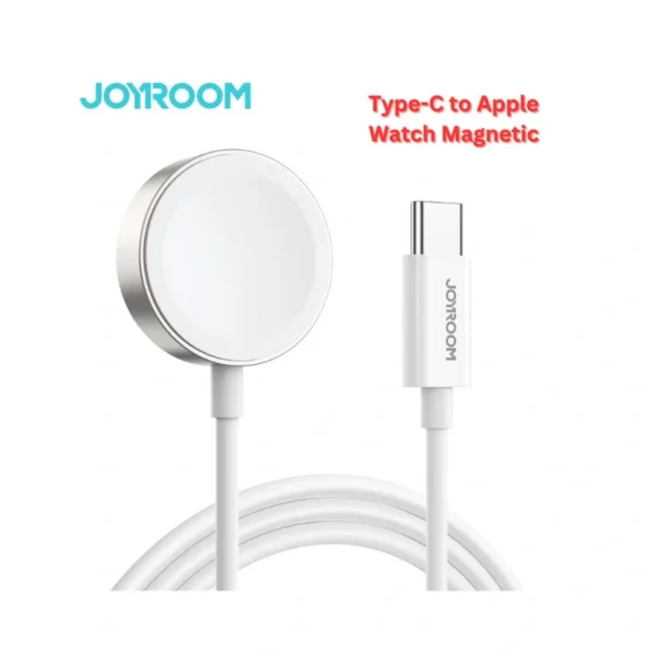 Joyroom S-IW004 USB-C to Apple Watch Magnetic Charger Cable – 1.2m, Fast Magnetic Wireless Charging, Built-in Strong Magnet, Compatible with Apple Watch Series 1-8 & SE – White