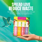 Sol de Janeiro Cheirosa Perfume Mist Set featuring four tropical mini fragrances, promoting love and waste reduction.