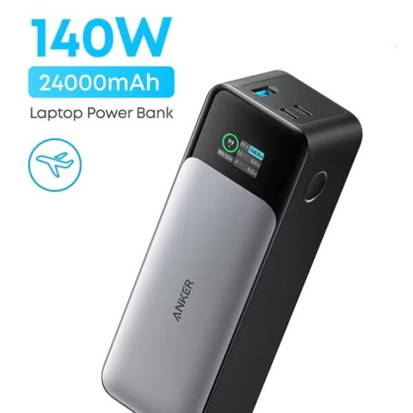Anker 737 Power Bank (PowerCore 24K), 24,000mAh 3-Port Portable Charger with 140W Output, Smart Digital Display, Compatible with MacBook Pro/ Air, iPhone 17/16 Series, Samsung, Huaiwei, Dell