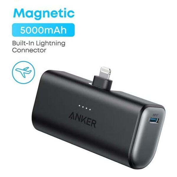 Anker Power Bank, 621 Power Bank with Built-In Lightning Connector, 5,000mAh MFi Certified 12W Portable Charger, Compatible with iPhone 14/14 Pro/14 Plus/14 Pro Max, iPhone 13 and 12 Series