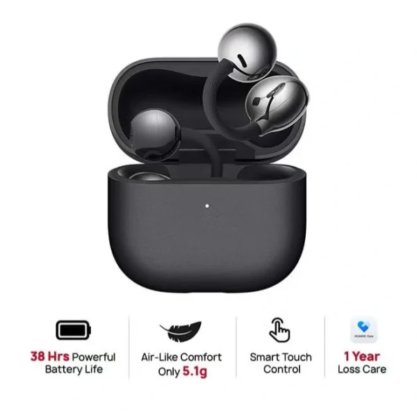 HUAWEI FreeClip 2 Wireless Earphones, Bluetooth Earbuds, Airy C-bridge Design, Adaptive Open-ear Listening, Crystal-clear Calls, 38 Hours Long Battery Life, Compatible with iOS & Android, IP57 With Free Loss Care Black