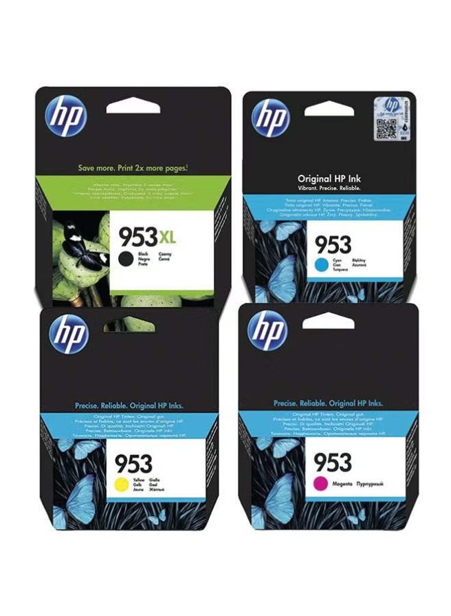 HP Set Of 4 953_953XL High Yield Original Ink Cartridge _ Works With Hp Officejet Pro 7720, 7730, 7740, 8210, 8218, 8710, 8715, 8720, 8725, 8730 Printers Multicolour