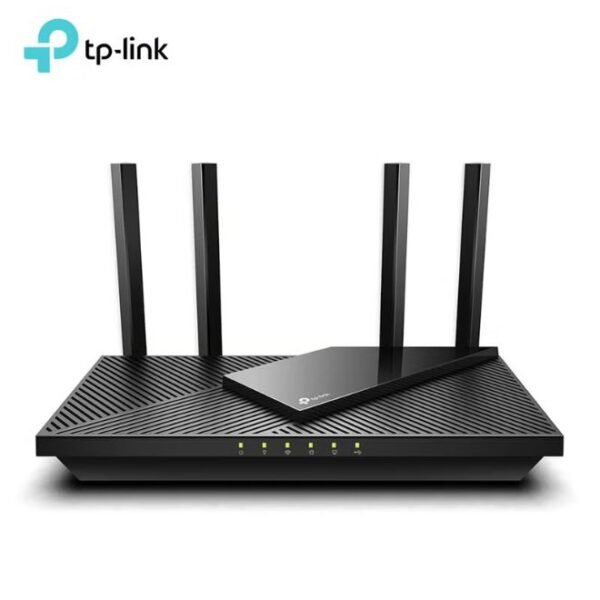 TP-LINK Archer AX55 AX3000 Dual Band Gigabit Wi-Fi 6 Router, 2402Mbps 5 GHz, 574Mbps 2.4 GHz, 802.11ax, 160MHZ Bandwidth, Dual Band, OFDMA, MU-MIMO, Works with Alexa, Archer AX55 Black