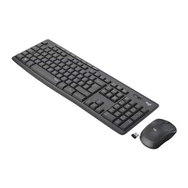 Logitech MK295 Silent Wireless Keyboard and Mouse Combo Black – 2.4GHz Wireless, Silent Touch Technology, Nano USB Receiver, 10m Range, English Arabic Layout