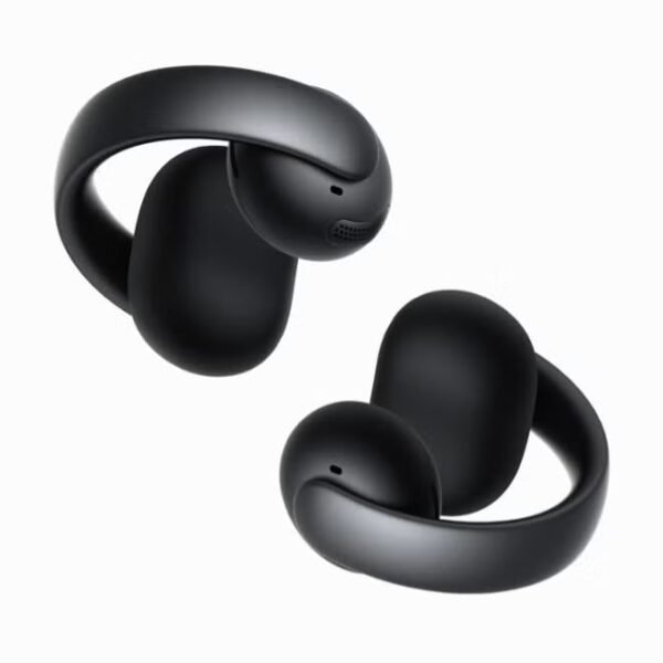 Soundcore AeroClip by Anker, Open-Ear Earbuds, Clip-On Headphones, Adaptive Comfort, Clear Calls with 4 Mics and AI, Stable Fit, 12mm Drivers for Powerful Bass, Hi-Res, Open-Ring Design Black