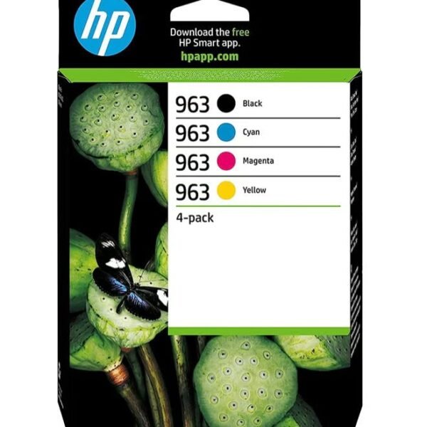 HP 963 Original Ink Cartridge 4-Pack – Black, Cyan, Magenta & Yellow for Compatible HP OfficeJet Pro Printers