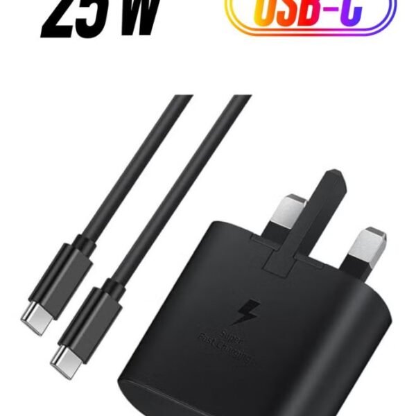 OMAKSS 25W USB-C Fast Charger with USB-C to USB-C Cable – Super Fast Charging Plug for Samsung Galaxy S23, S22, S21 FE, S20, A54, A53, Z Flip & Z Fold