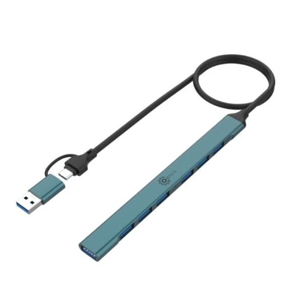 OMAKSS 7-Port USB 3.0 Hub – Aluminium USB-C to USB Hub for MacBook, iMac, PS4, PS5 & Surface Pro