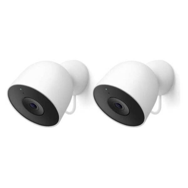 Google Nest Cam Outdoor Wired 2nd Gen 2-Pack – 2K Security Camera with Gemini, Night Vision, 6× Digital Zoom & 2-Way Audio, Snow