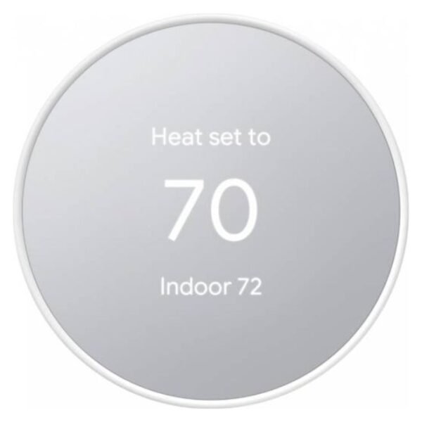 Google Nest Thermostat 4th Gen – Programmable Smart Wi-Fi Thermostat, Snow – GA01334