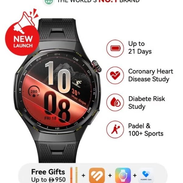 Huawei Watch GT 7 Pro 46mm Smartwatch – Titanium Alloy Case, Up to 21 Days Battery, ECG, Heart Rate Monitoring & 100+ Sports Modes, Black