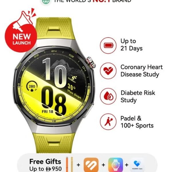 Huawei Watch GT 7 Pro 46mm Smartwatch – Titanium Alloy Case, Up to 21 Days Battery, ECG, Heart Rate Monitoring & 100 Sports Modes, Yellow