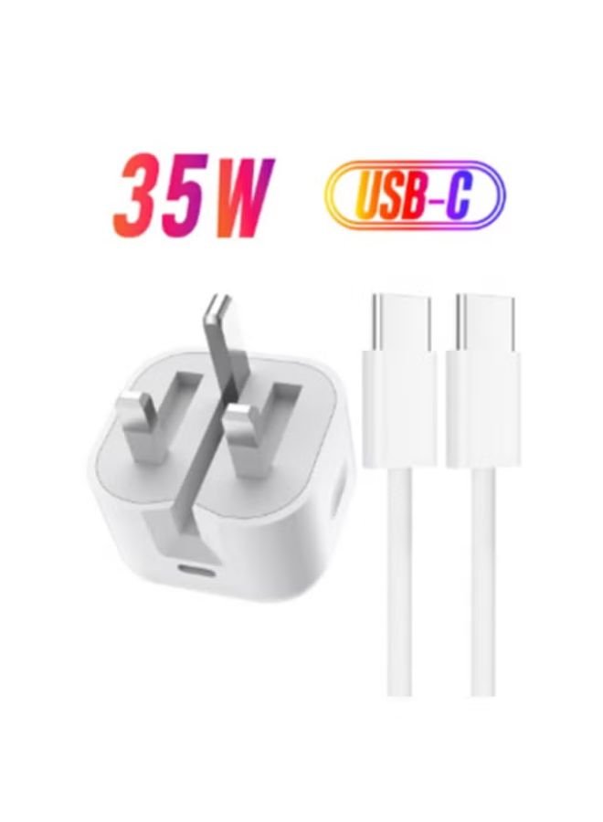 OMAKSS 35W USB-C Fast Charger with 1m USB-C Cable White