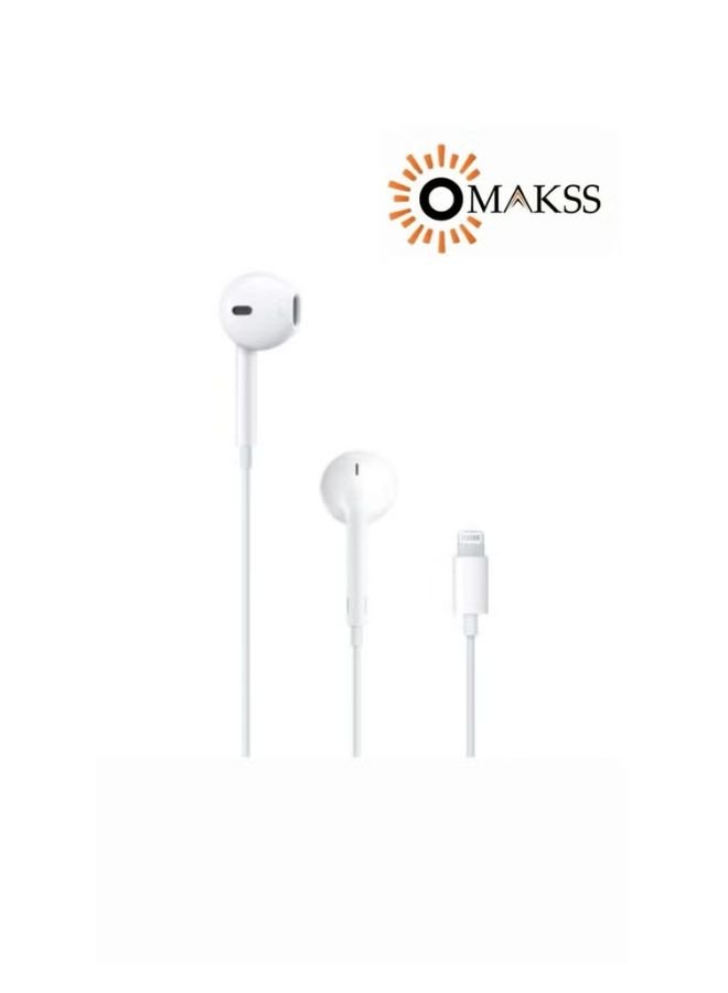 OMAKSS Lightning Earphones Wired Stereo Earbuds White OMA-1202