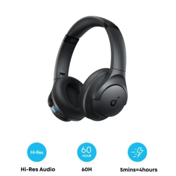 Soundcore Q11i by Anker – Wireless Over-Ear Bluetooth Headphones with 40mm Drivers, Hi-Res Audio, 60-Hour Playtime, BassUp & Multipoint, Grey
