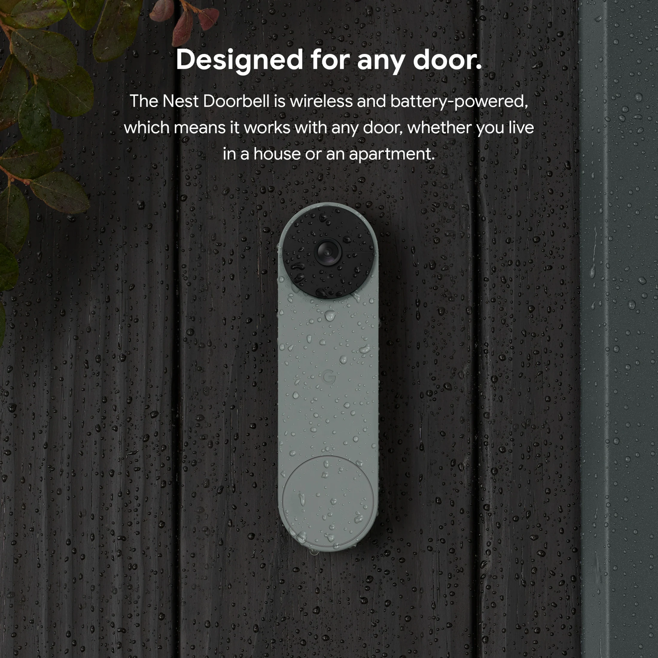 جرس Google Nest Doorbell بالبطارية GA02075-US، لون Ivy - الصورة 2