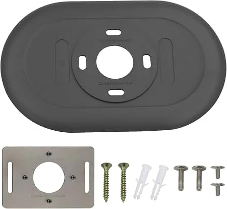 Google Nest Thermostat Trim Kit GA02086-US – Charcoal Dark Grey Wall Mount Cover Plate with Steel Plate - Image 2