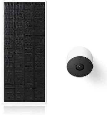 Wasserstein Premium Solar Panel 3.5W for Google Nest Cam Battery – White Outdoor Solar Charger with 13ft Cable & Adjustable Mount