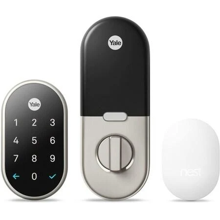 Google Nest × Yale Smart Lock with Nest Connect RB-YRD540-WV-619 – Satin Nickel Keyless WiFi Door Lock with Touchscreen Keypad & Remote Access
