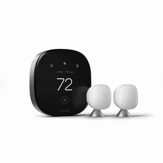 ecobee Smart Thermostat Premium Plus Pack EB-STATE6VP-01 with 2 Room SmartSensors and 4-Inch Touchscreen