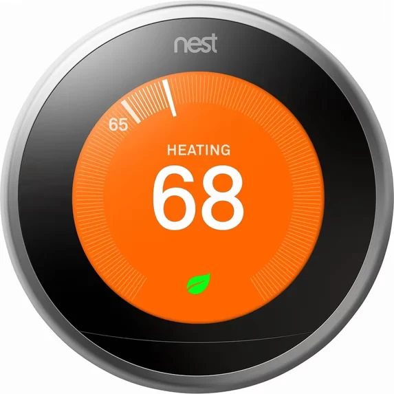 Google Nest Learning Thermostat 3rd Gen T3007ES Stainless Steel Smart WiFi Thermostat