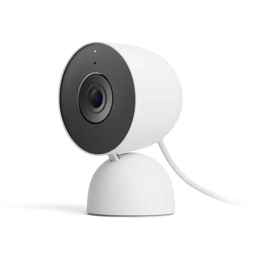 Google Nest Cam Indoor Wired 3rd Gen GA09973-US Snow White 2K HDR WiFi Security Camera with Night Vision