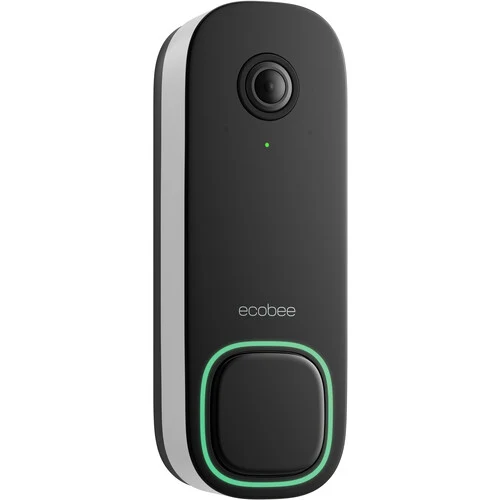 ecobee Smart Video Doorbell Camera Wired EB-CAMSDB-01 Black and White 1080p WiFi Security Doorbell with Night Vision