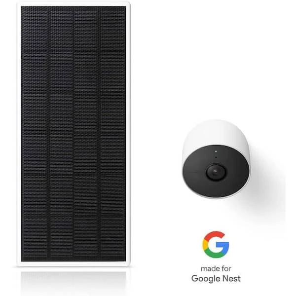 Wasserstein 2.5W Solar Panel for Google Nest Cam Battery White Outdoor Charger with 13ft Cable